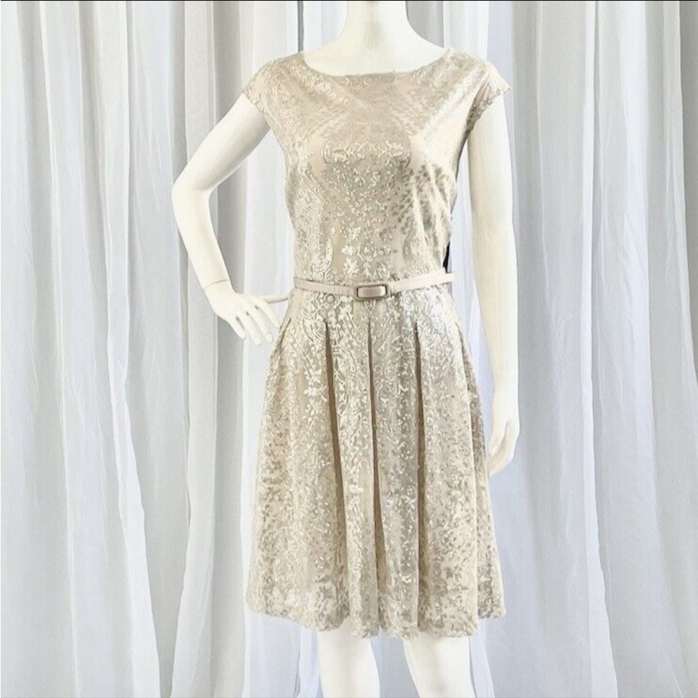 NWT Eva Mendes Sequin belted dress 18